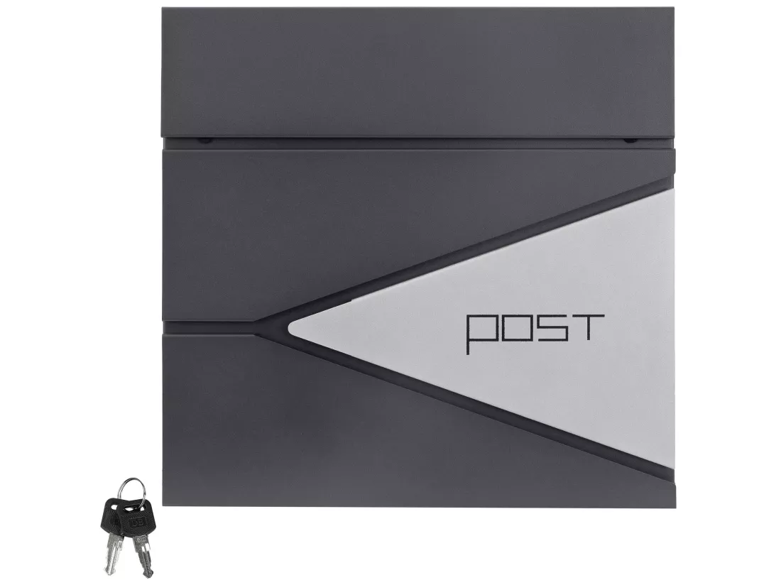Boîte aux lettres murale anthracite/argenté avec rouleau à journaux ML-Design
