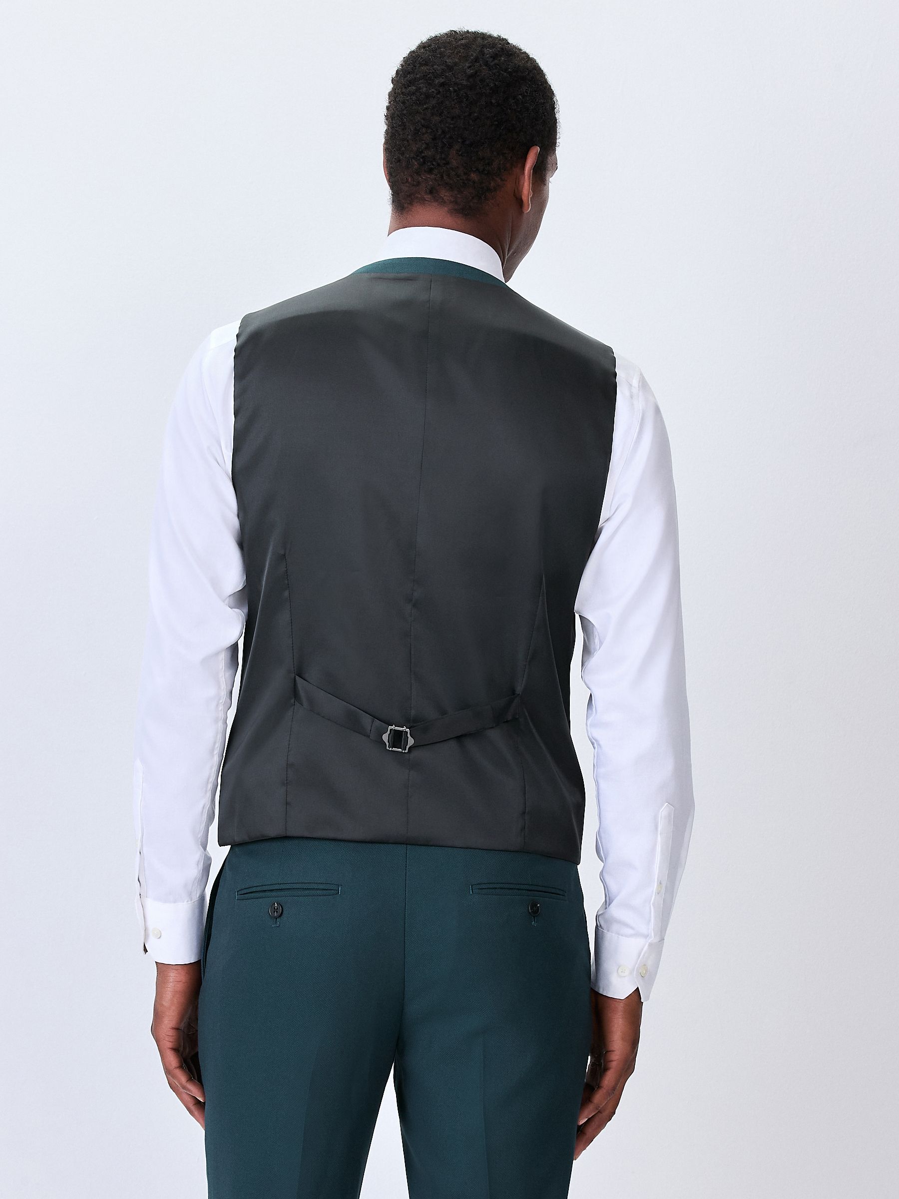 Blauwgroen - Herenvest met textuur