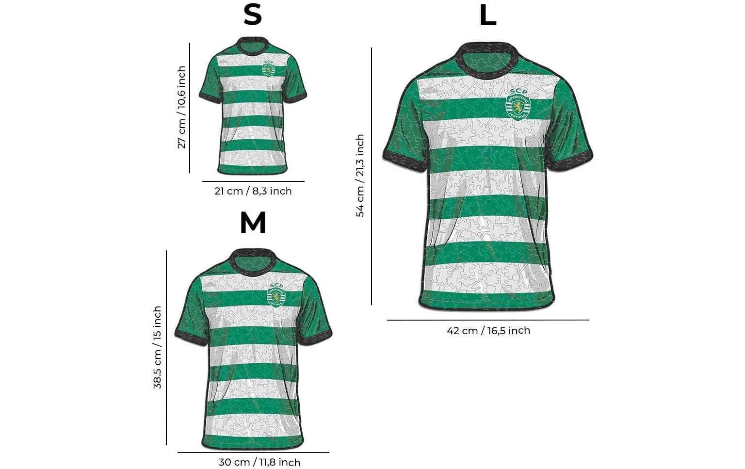Sporting CP – TrikotOffizielles Holzpuzzle, Grösse M