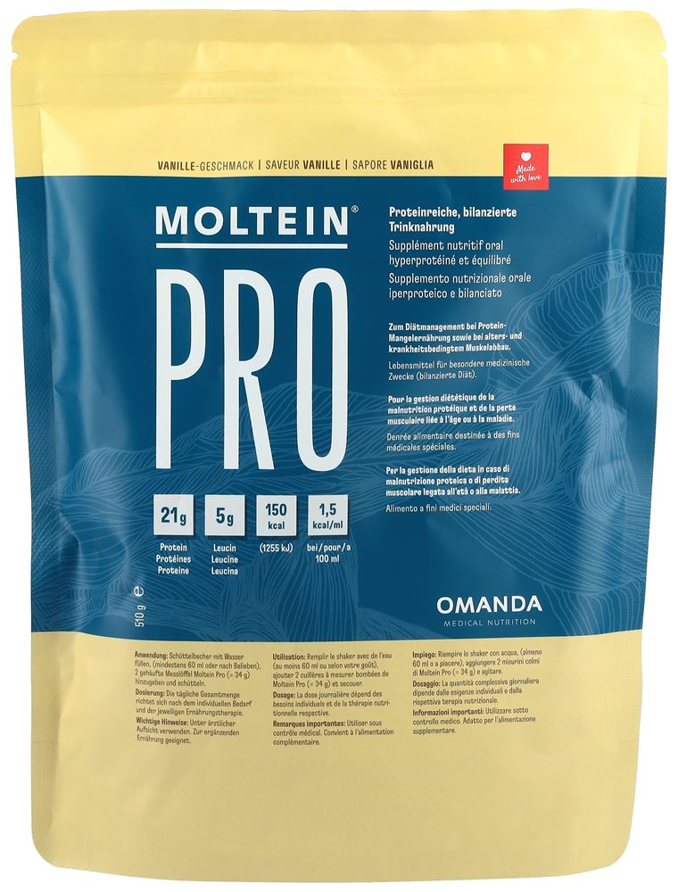 moltein PRO 1.5<br>510 g, Beutel, Pulver zur Herstellung einer Lösung zum Einnehmen, Vanille