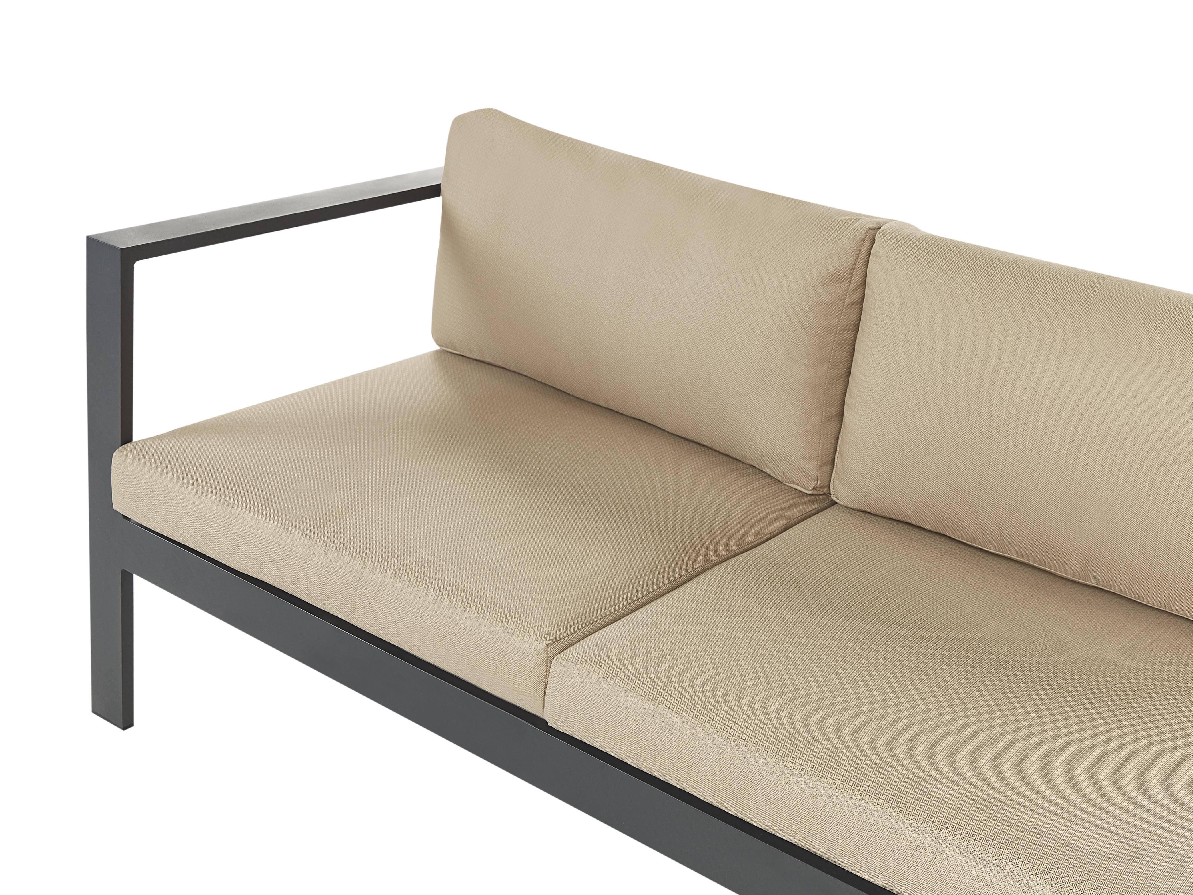 Tuin hoekloungeset met tafel 5-zits MESSINA linkszijdig Metaal Zandbeige
