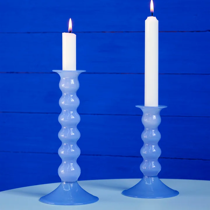 HAY - Wavy Kerzenhalter M, jade hellblau