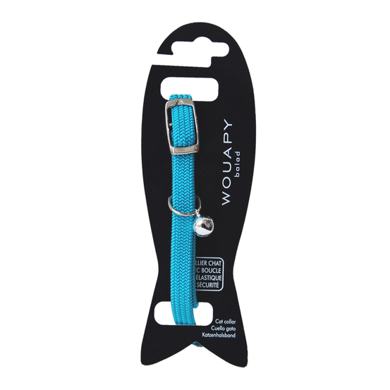Collier elastic turquoise pour chat