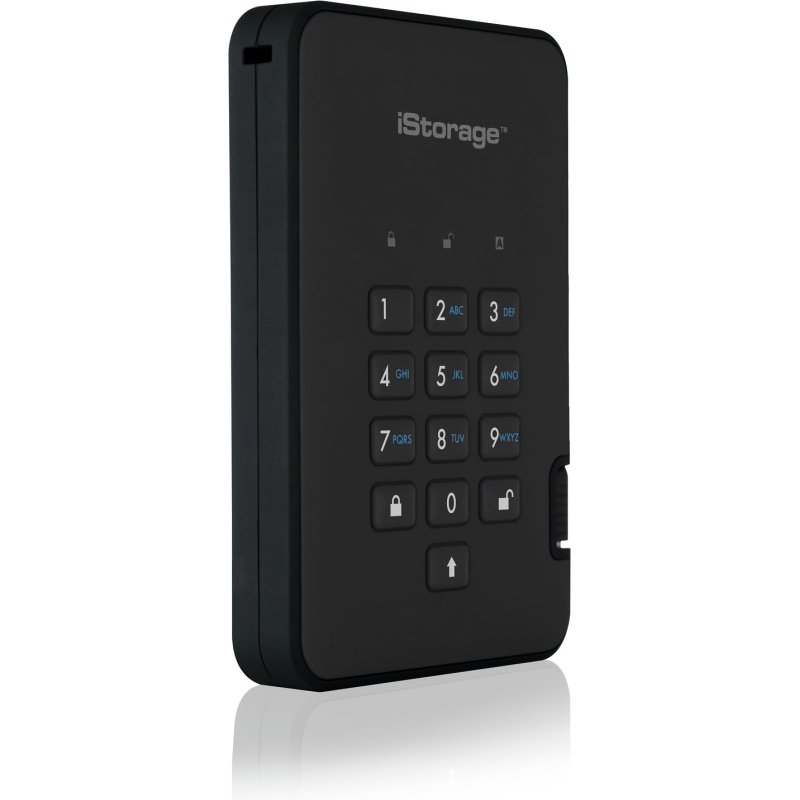 iStorage diskAshur2 256-bit 5TB USB 3.2 secure encrypted hard drive - Black IS-DA2-256-5000-B