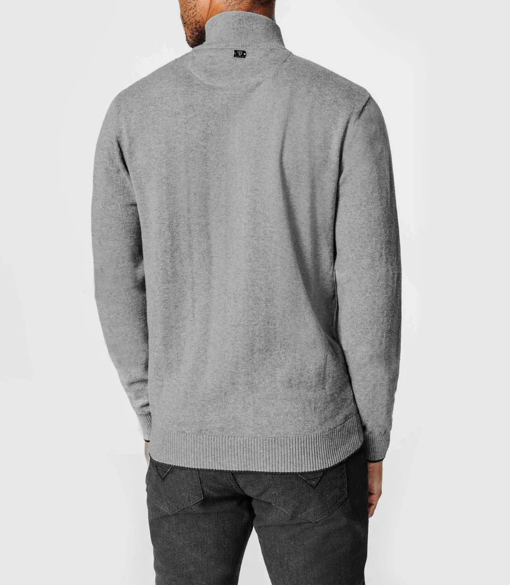 Cardigan pull zippé gris chiné