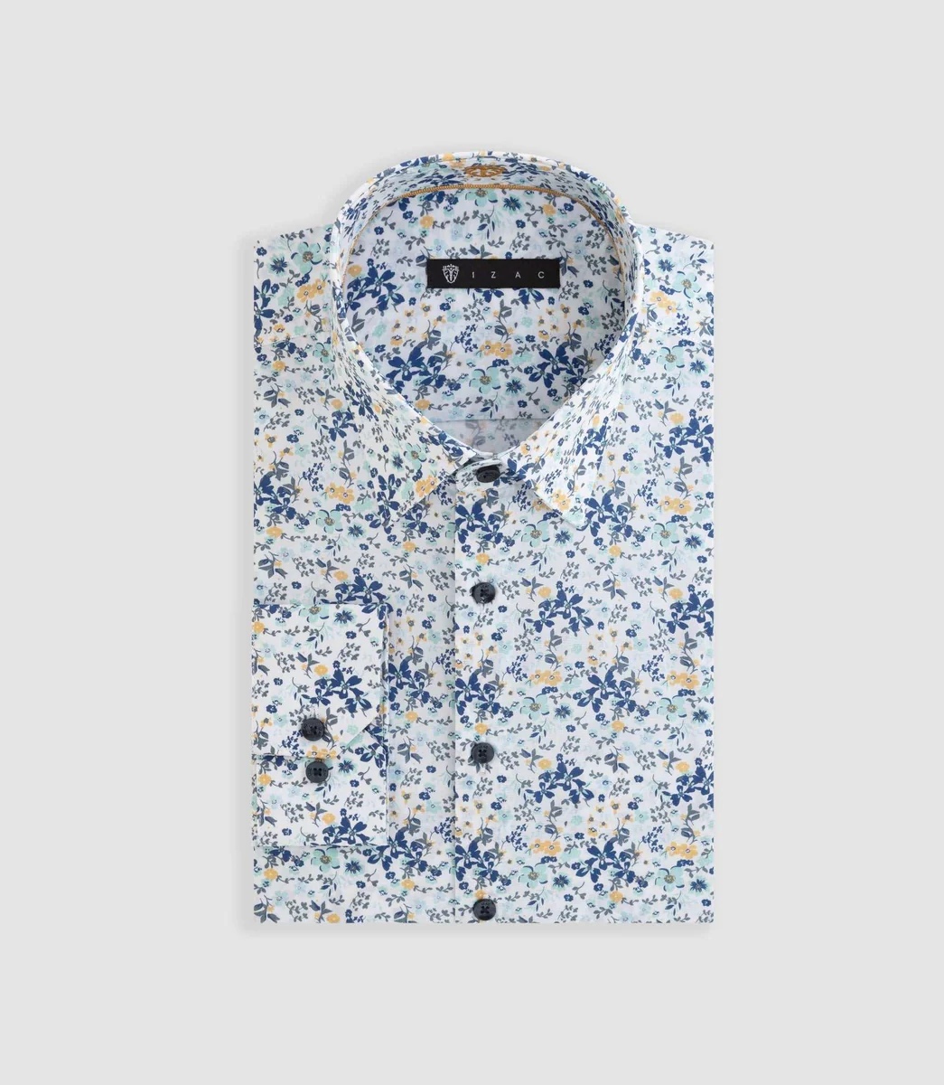 Chemise à imprimé floral marine 