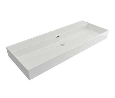 Plieger Kansas wastafel zonder kraangaten met overloop 120x46.6cm glans wit