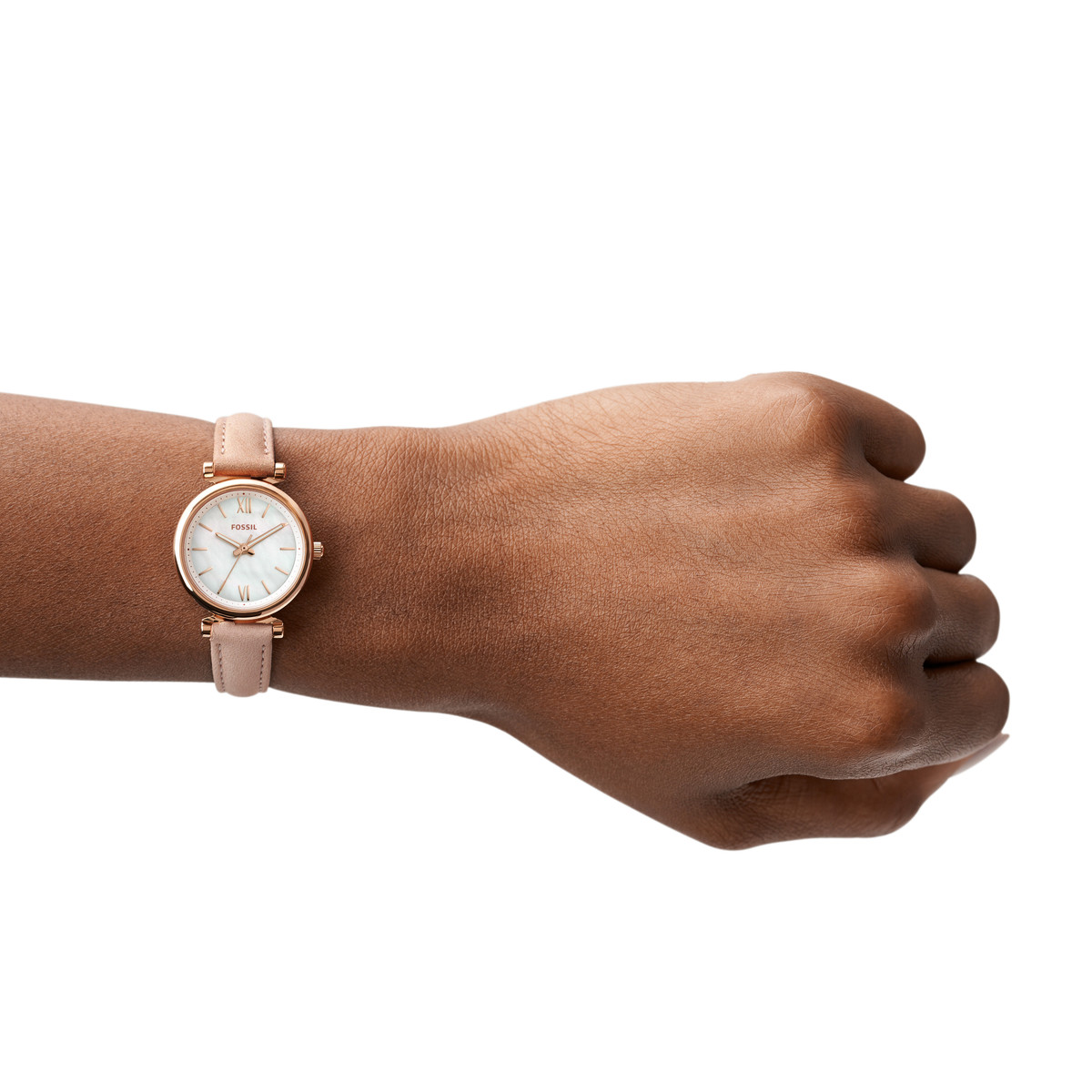 Montre FOSSIL femme acier doré rose bracelet cuir rose