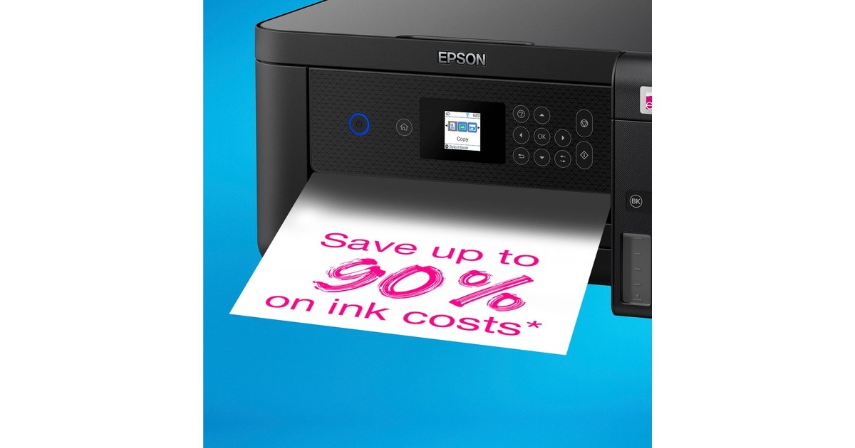 EpsonEcoTank ET-2850 A4 multifunctionele Wi-Fi-printer met inkttank all-in-one inkjetprinter  (Zwart, Scannen, Kopiëren, Wi-Fi, inclusief tot 3 jaar inkt)