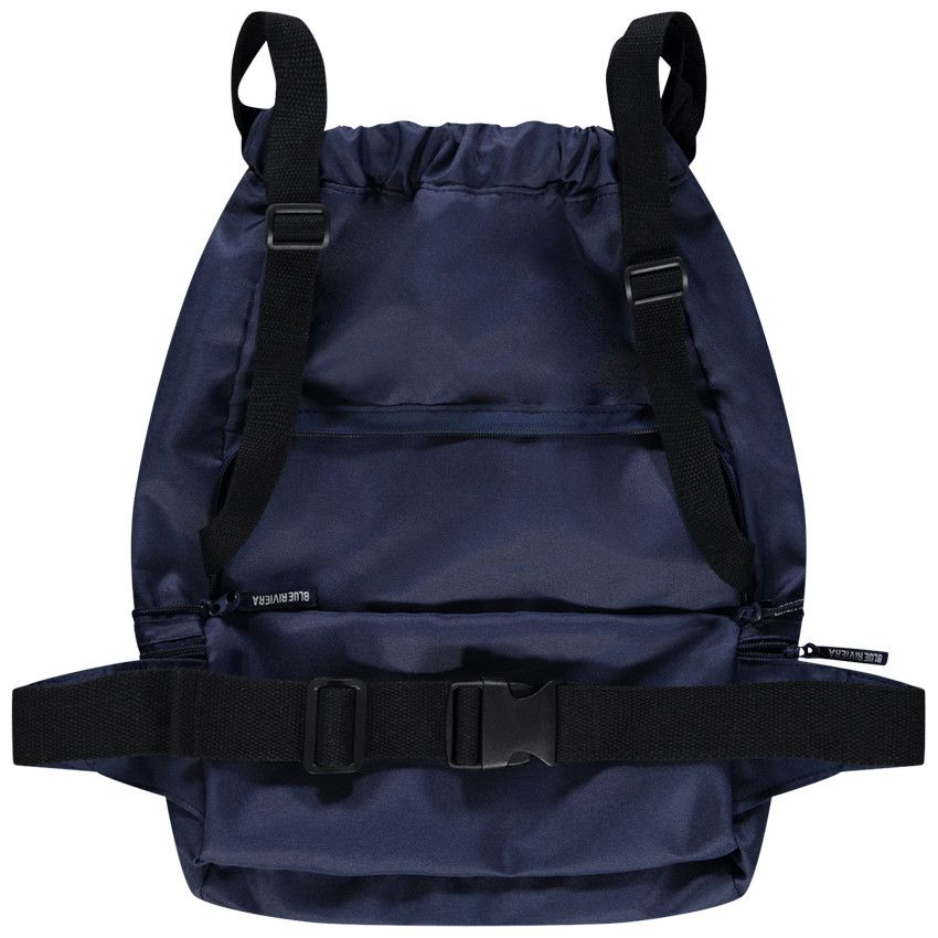 Sac à dos banane 2 en 1 print texte - Bleu marine