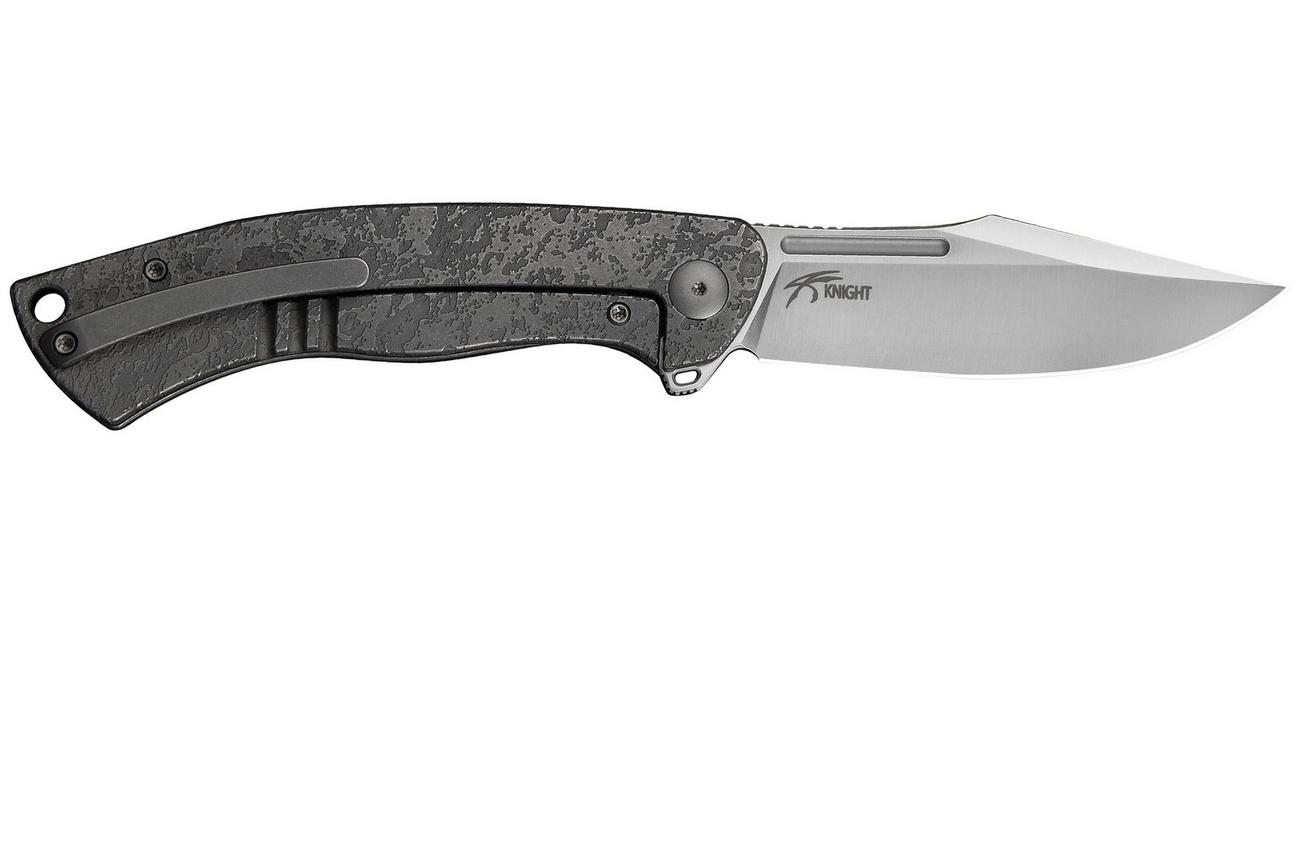 WE Knife Essential Knight WE24003-3 Satin Böhler M390, Etched Gray Titanium, zakmes, Jason Knight design