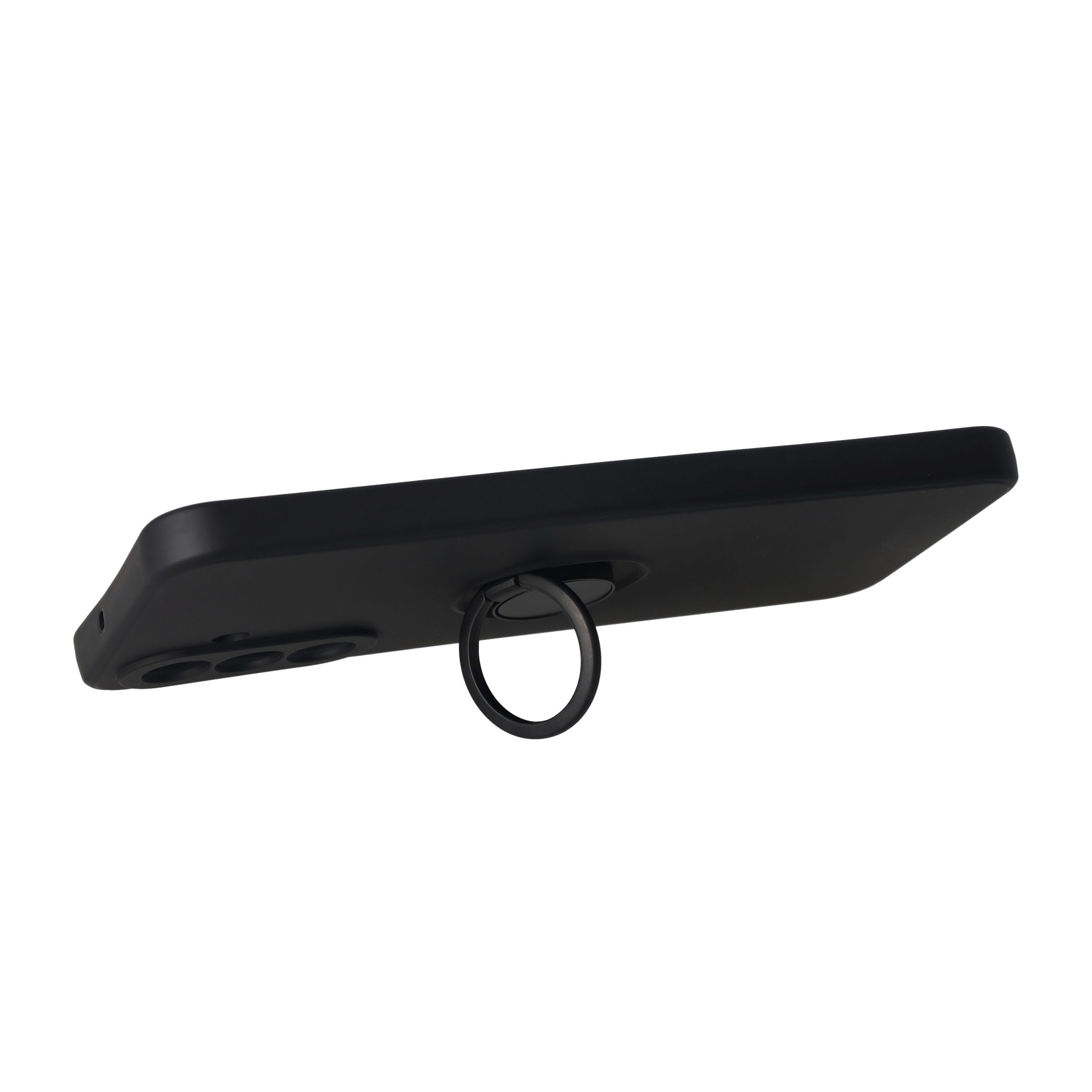Samsung Galaxy A17 Silikon Case Hülle mit Kameraschutz   Kickstand Haltering - Schwarz