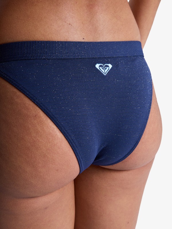Roxy Shine Moderate Bas de bikini classique Bleu Femme