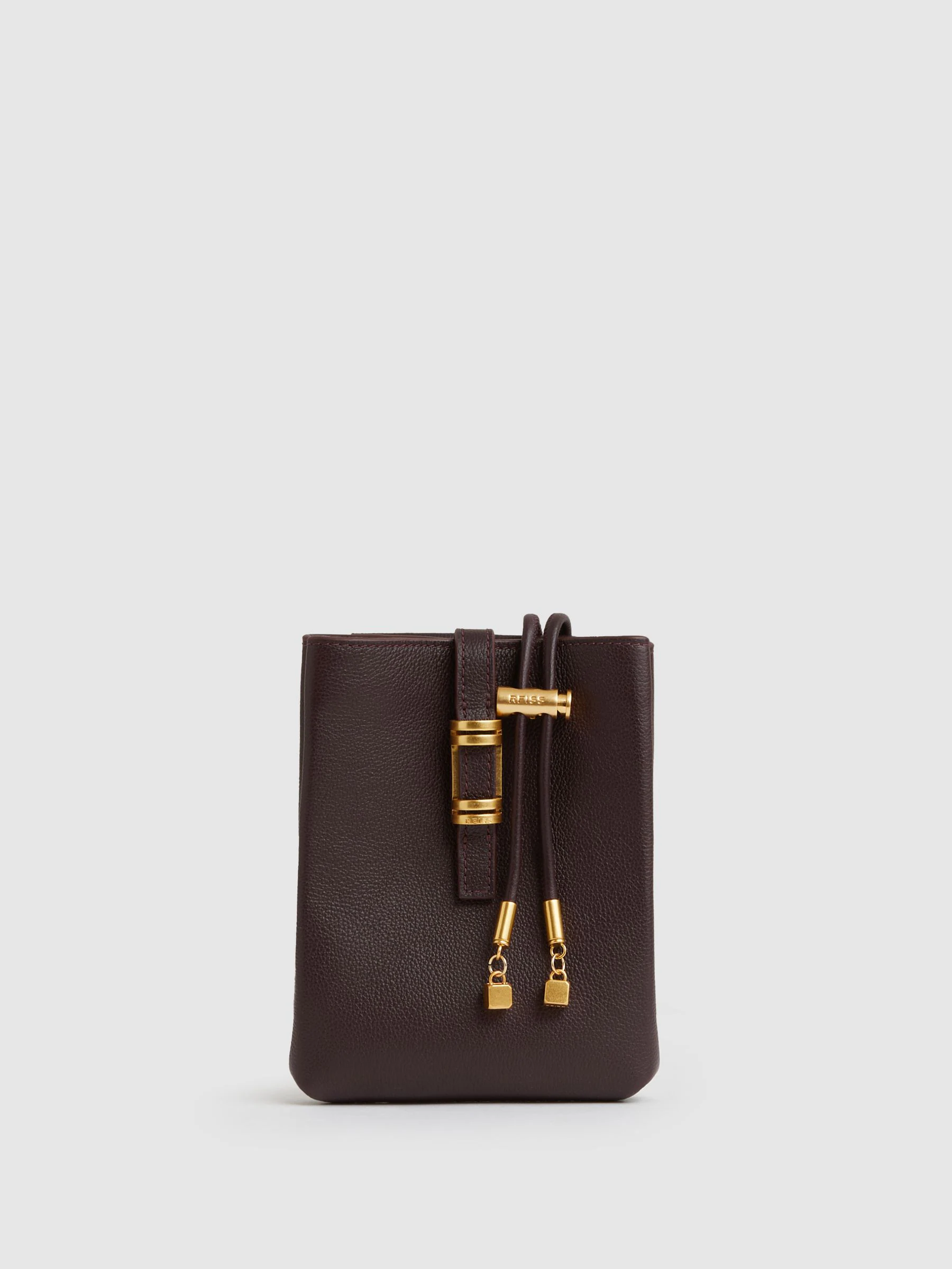 Reiss Vienna leren telefoonhouder