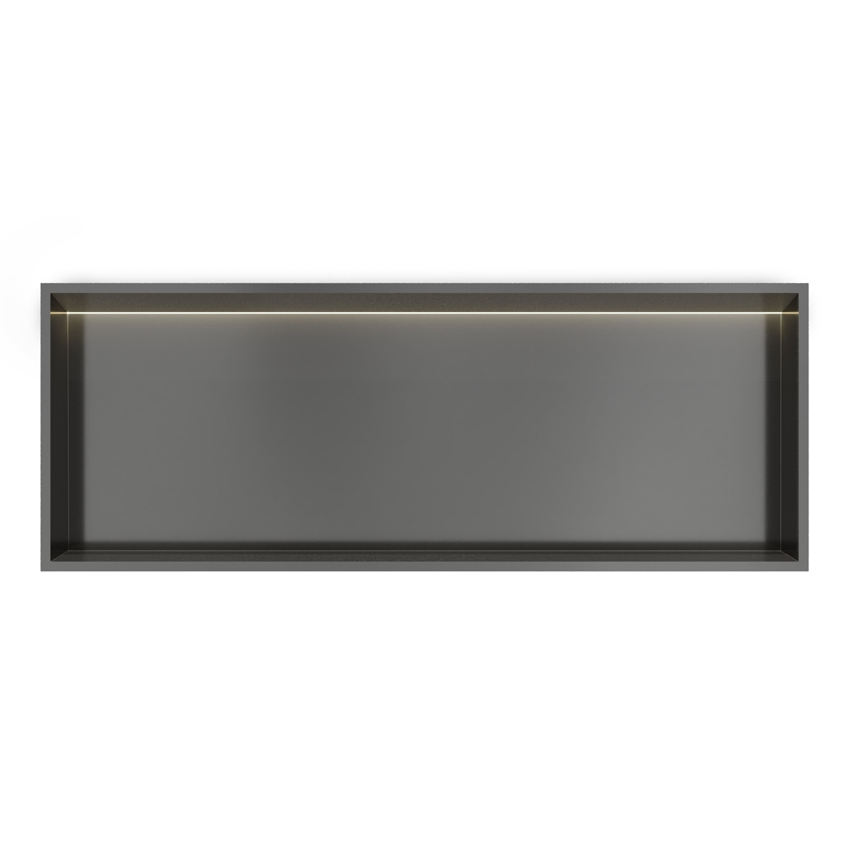 Hotbath &More inbouwnis met verlichting 30x80x10cm geborsteld gunmetal PVD