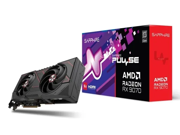 Sapphire Pulse Radeon RX 9070 - Grafikkort - Radeon RX 9070 - 16 GB GDDR6 - PCIe 5.0 x16 - 2 x DisplayPort, 2 x HDMI