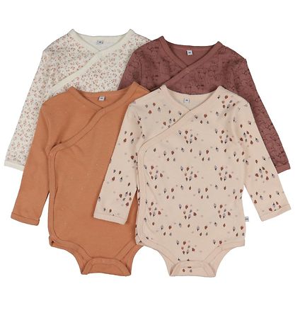 Pippi Baby Wickel Bodys L/æ - 4er-Pack - Burlwood