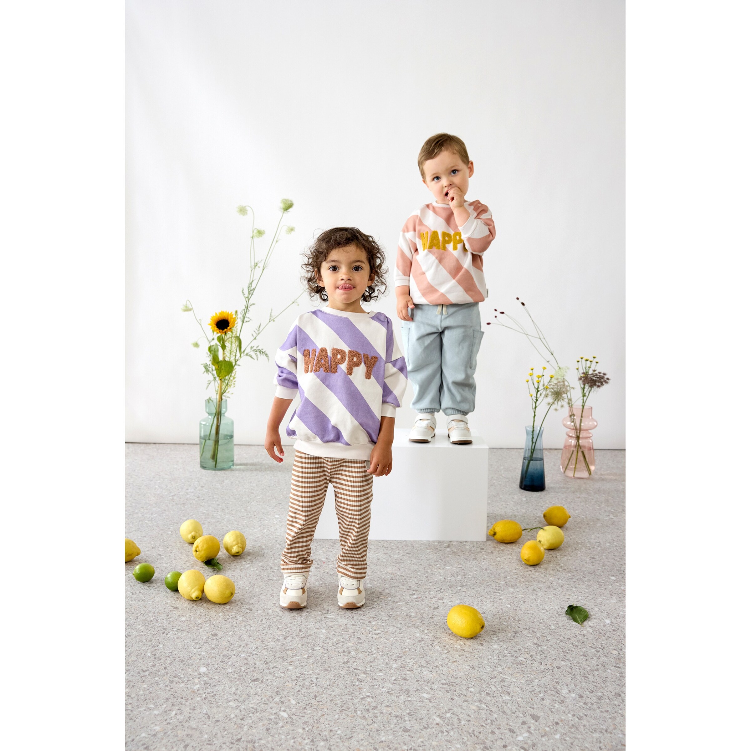 Lässig Leggings Rippqualität Ringel Birne Little Gang natur/braun