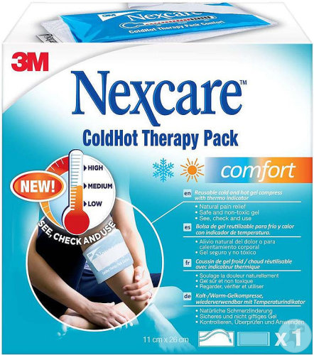 3M Nexcare ColdHot Comfort Compresse Gel Avec Indicateur Thermique 11x26cm Pièce 1