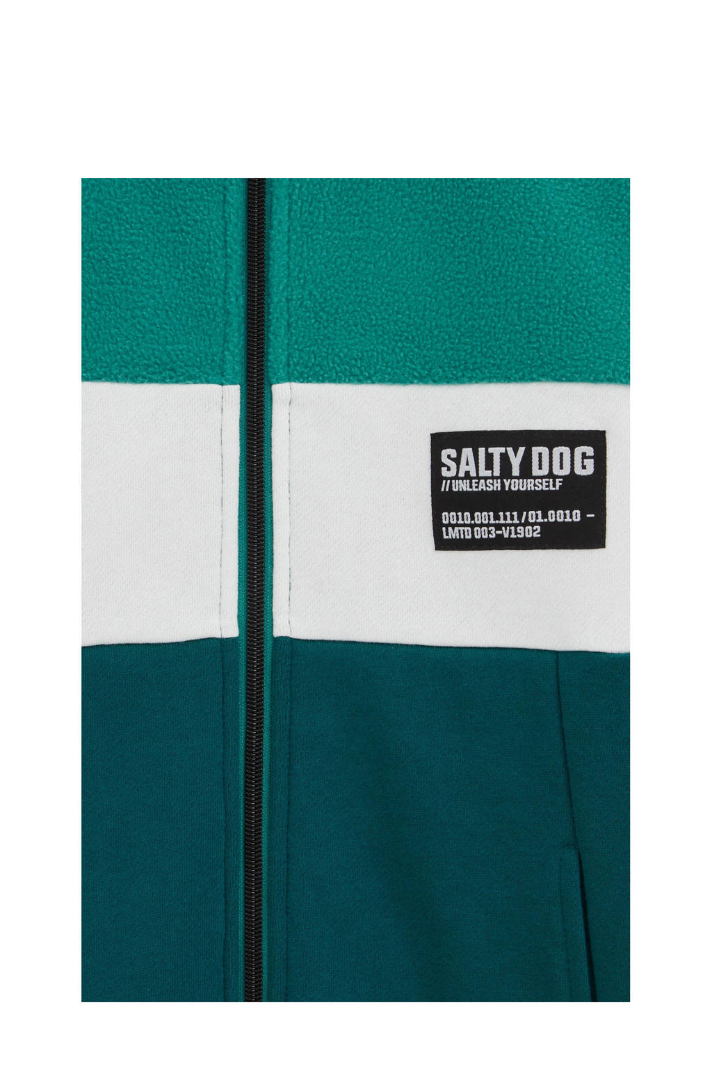 Salty Dog sweatvest groen/wit