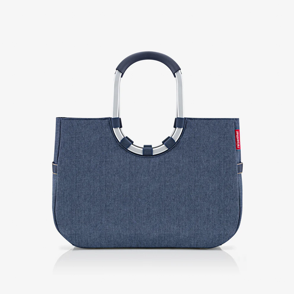 (25l) Loopshopper L Einkaufskorb Shopping Einkaufstasche (OR4113) - Herringbone Dark Blue