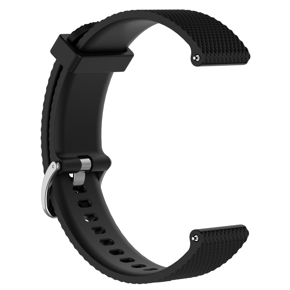 Garmin Vivoactive 5 / 3 / Vivomove HR / Forerunner 645 Music Ersatz Silikon Sport Armband (Grösse L) - Schwarz