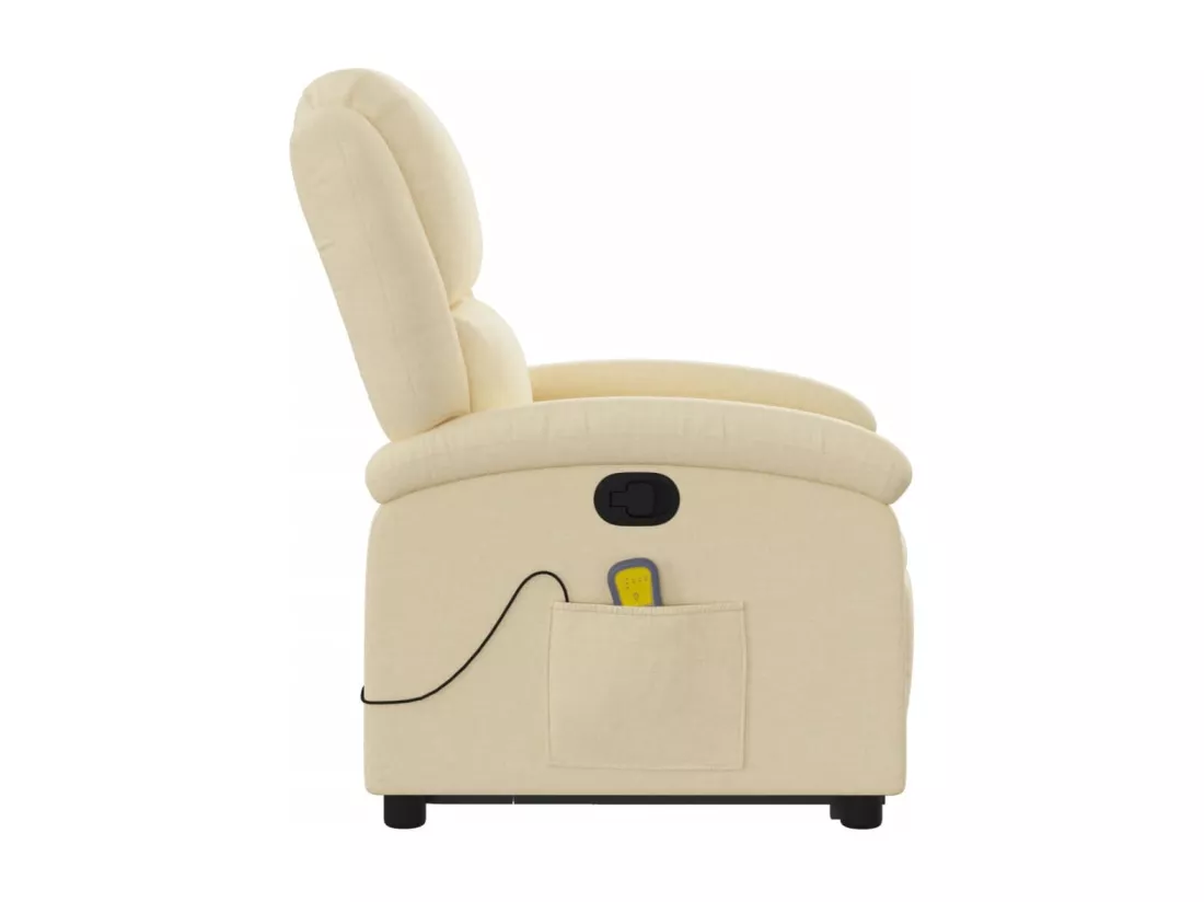 Fauteuil inclinable massant Crème Tissu