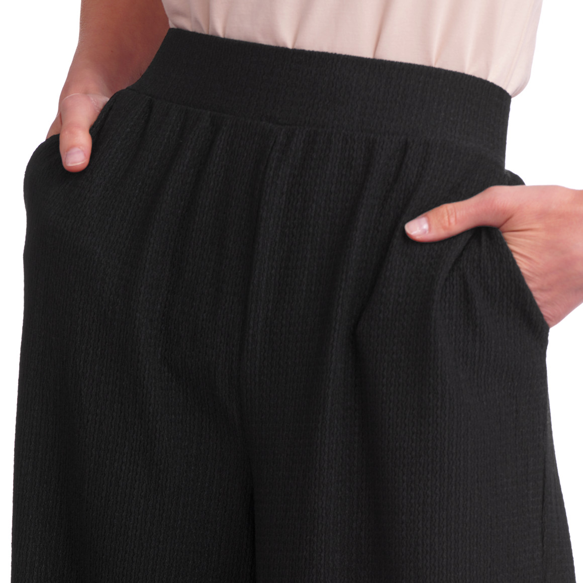 Gina Benotti Damen Culotte mit strukturiertem Material schwarz