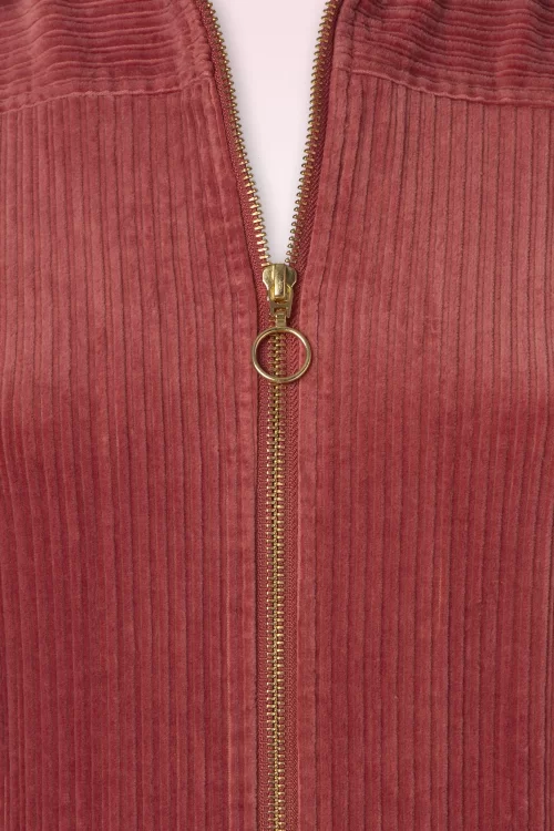 King Louie Garbo Corduroy Flare jumpsuit in woestijn rood