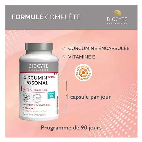 Biocyte Curcumin Forte x185 Lipossomal para Saúde Articular - 90 Cápsulas