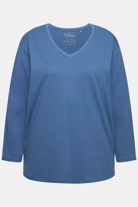 Shirt, V-Ausschnitt, Relaxed, Langarm