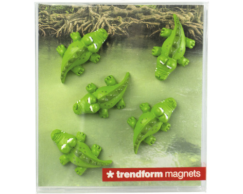 Krokodillenmagneten, set van 5, groen