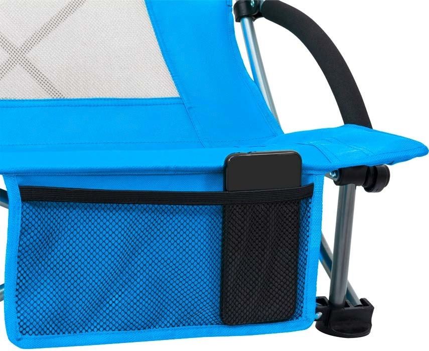 KingCamp High Beach Chair Faltstuhl mit hoher Lehne und Liegestuhl-Komfort royal blue