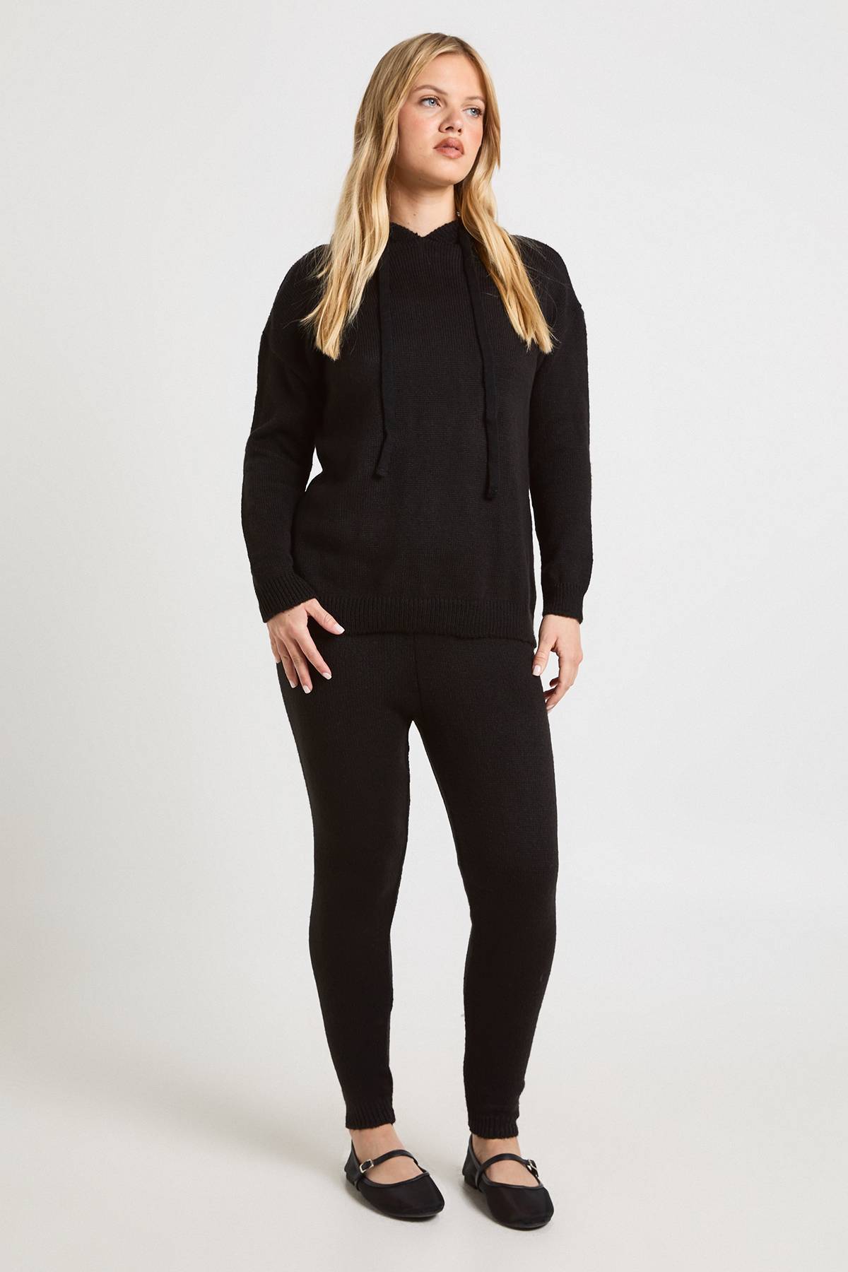 boohoo Ensemble Coordonné Petite En Maille Douce Sweat À Casynthétiqueche & Pantalon