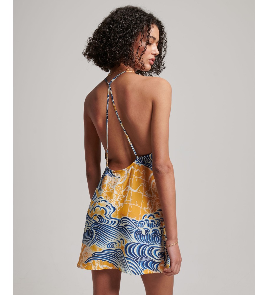 Vestido slip com estampa multicolorida da Superdry