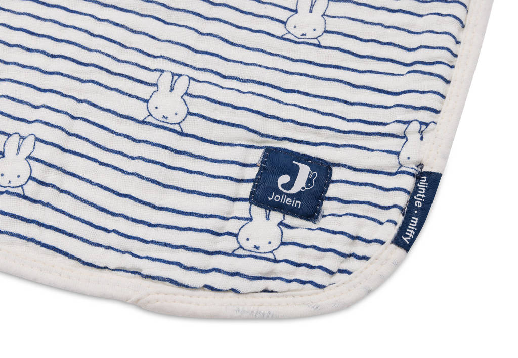 Deken Hydrofiel Wieg 75x100cm Miffy Stripe Navy
