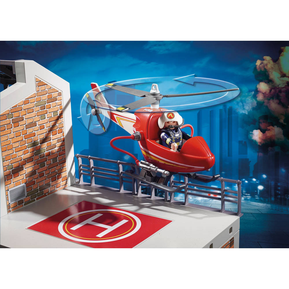PLAYMOBIL City Action brandweerkazerne met helikopter 9462