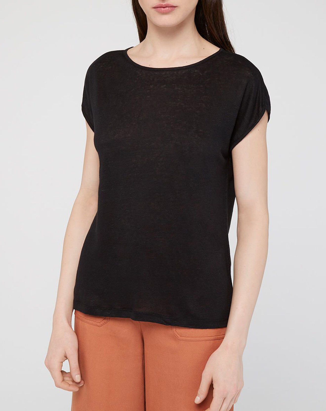 Galeries Lafayette T-Shirt en 100% Lin Divali noir