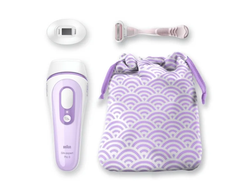 Braun Silk-expert Pro 3 PL3132 - Hårfjerningssystem - hvid/lilla - med Venus Divine barbermaskine