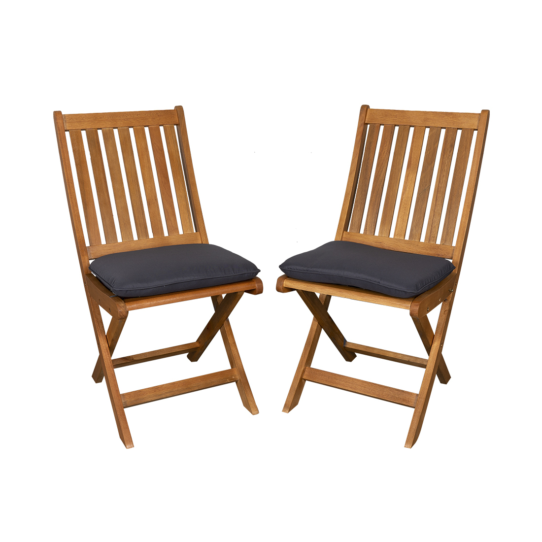 CONTINI (2er-Set) Klappstuhl mit Kissen anthrazit Eucalyptus