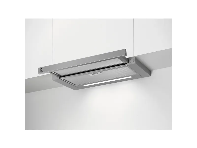 Electrolux 600 LFP616X - Hætte - teleskopisk - bredde: 59.8 cm - dybde: 30 cm - udtrækning og recirkulation (-) - grå