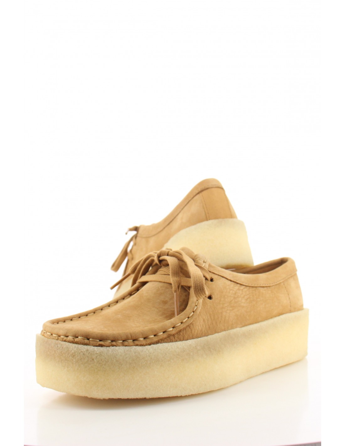 clarks Derbies Femme Wallabee Cup Mid Tan Daim
