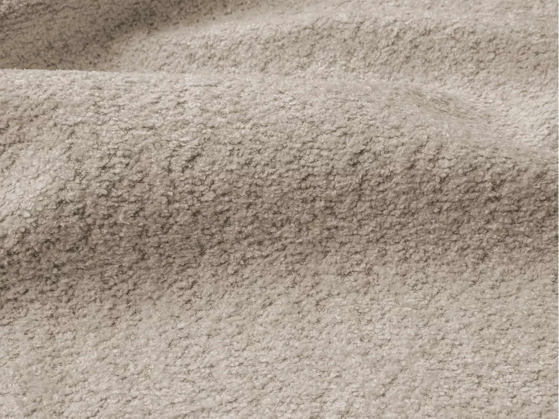 Canapé 4 places convertible express en tissu bouclette beige - Couchage 160 cm - Matelas 13 cm RETUNA II