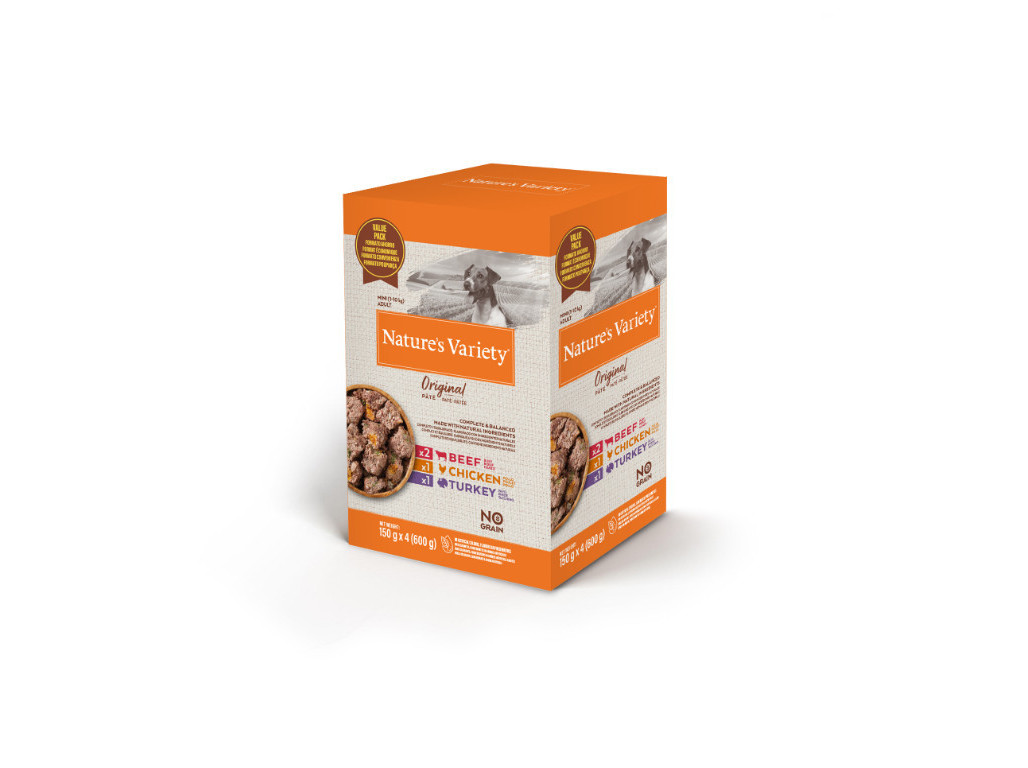 COMIDA HÚMIDA NATURE'S VARIETY CÃO MINI MULTIPACK 4X150G