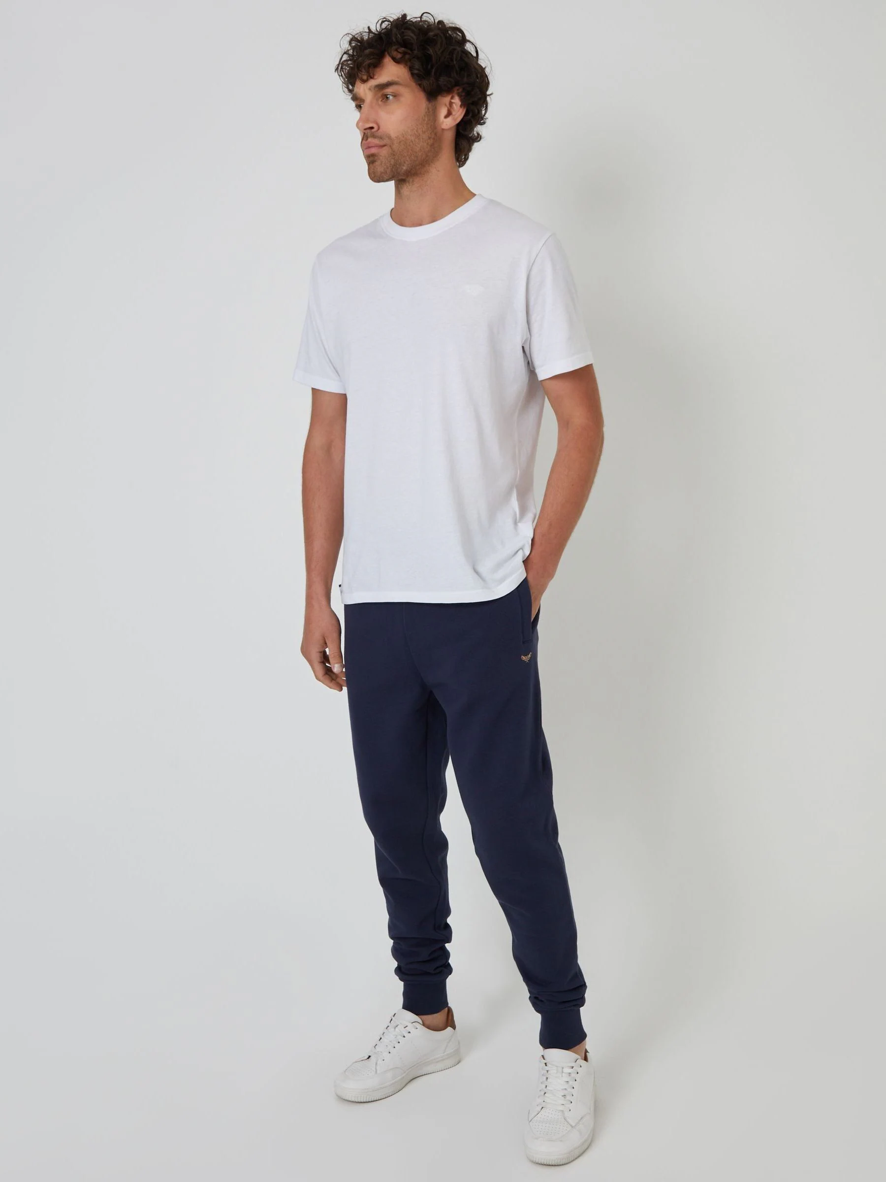 Marineblauw - Threadbare - Katoenen Blend joggingbroek
