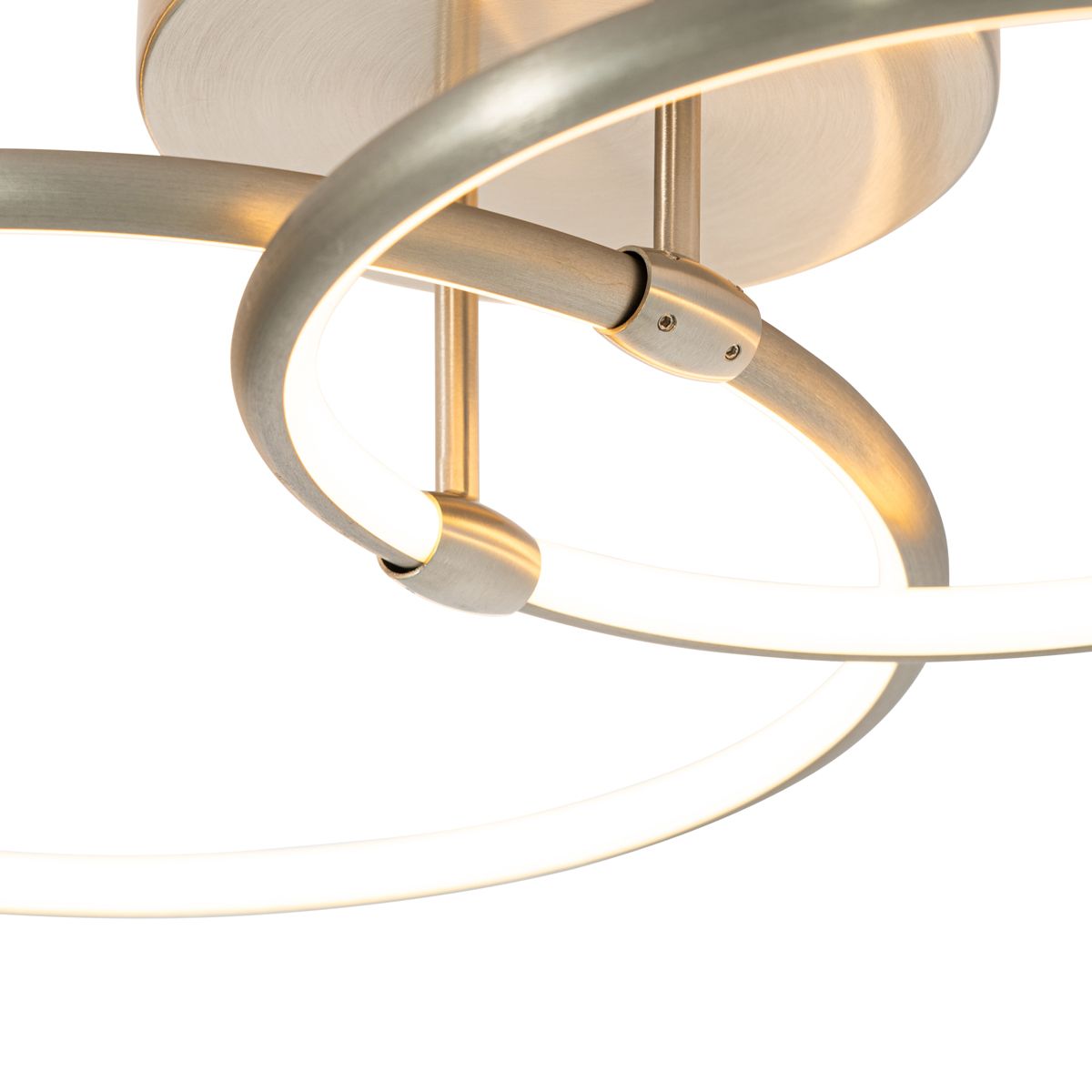 Design plafondlamp staal incl. LED 3-staps dimbaar 2-lichts - Joaniqa
