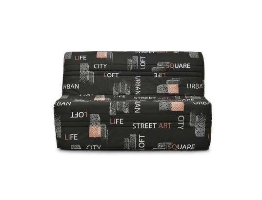 GRUHIER - Banquette bz - tissu noir - l143 x p97 x h89 cm - joe