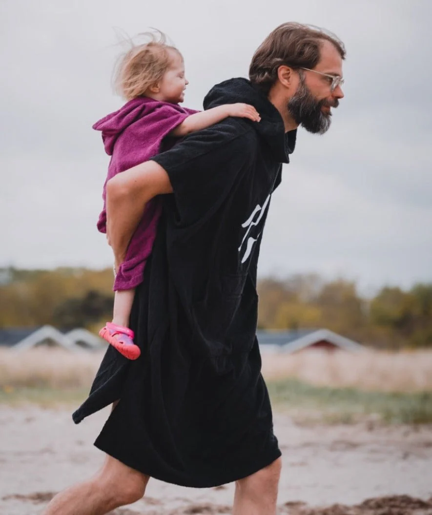 Watery badeponcho til voksne - Bomuld - Grå