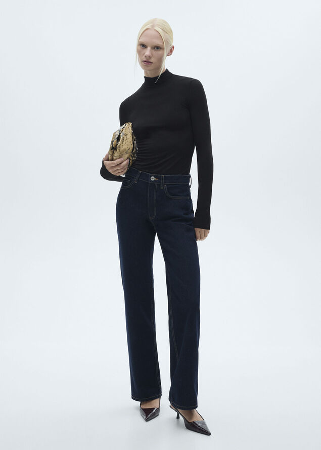 MANGO Turtleneck t-shirt Black