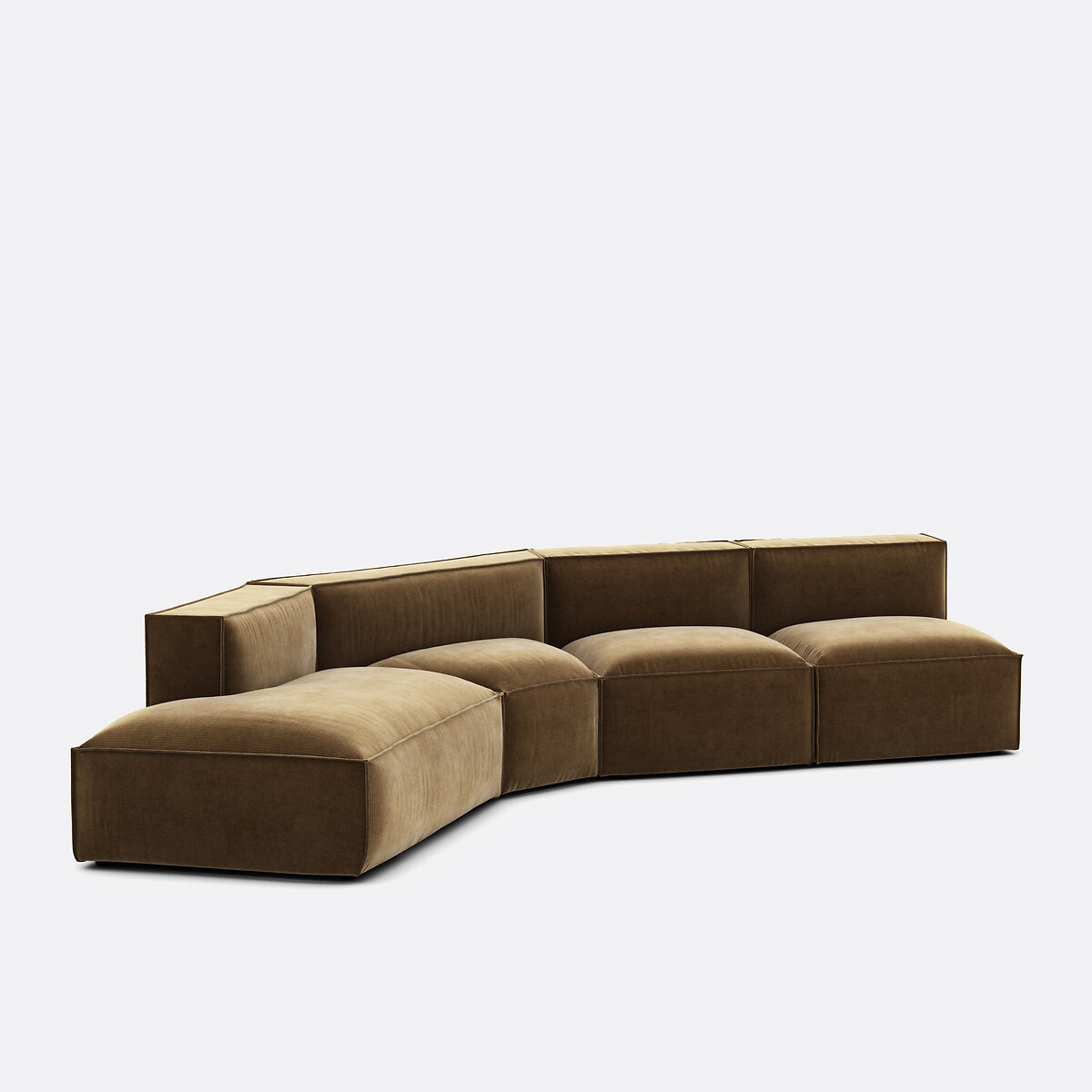 LA REDOUTE INTERIEURS<br>Sofá de 4 peças esquerdo veludo Vintage Seven